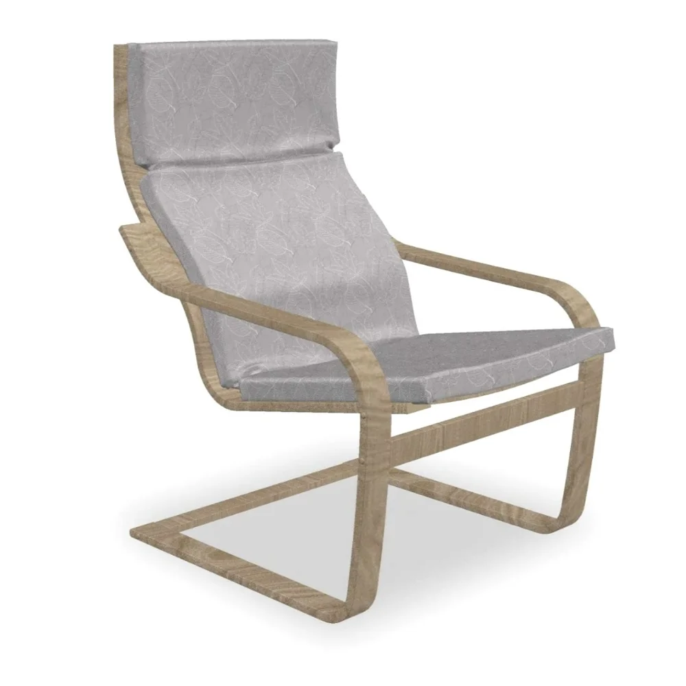 Ambesonne Leaf Armchair Gray Leaf Foliage Design Pad and Slipcover